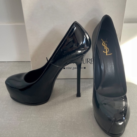 Saint Laurent platform pumps, Black Patent Leather, heel 110, Sz40 ‼️Authentic‼️ - Picture 4 of 8